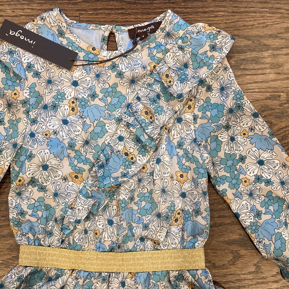 NWT Imoga flower dress with shimmer size 4 - Picture 4 of 6